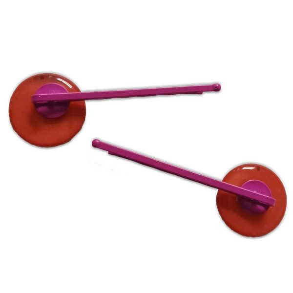 Accesorios Cabello – Heroínas – Complementos Moda – Vestir con Estilo – (licencia oficial) – Pasador de Horquilla de Pelo (Rubber Bobby Pin) color Rosa Fucsia – Lady Bug – Lunares – 6,2 x 2,2 cm. – Moda The Happy Patch - Imagen 3