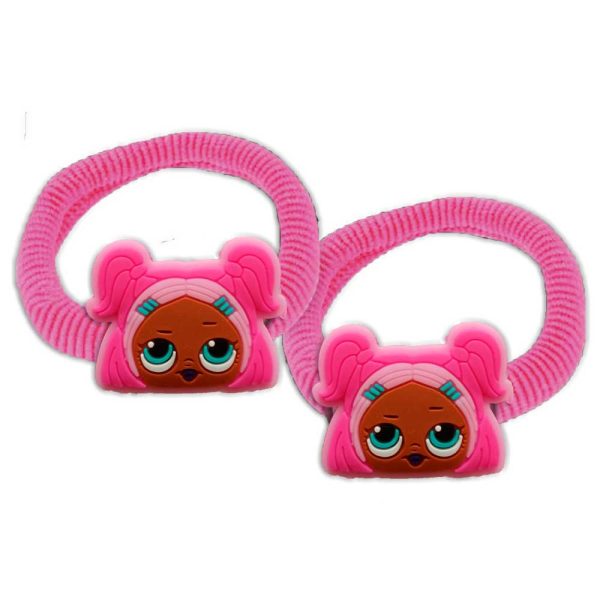 Accesorios Cabello – Niñ@s Trendy – Complementos Moda – Vestir con Estilo – (licencia oficial) – Coletero elástico de Pelo (Rubber Pony Tail) color Rosa – Lol Surprise – Urban – Tendencia – Style – 9,0 x 2,7 cm. – Moda The Happy Patch