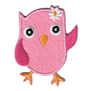 Parches Ropa Parche Bordado Ropa – Exclusivo – Animales – Buho Rosa – 4,2 x 5,4 cm. - Moda The Happy Patch
