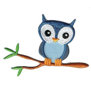 Parches Ropa Parche Bordado Ropa – Exclusivo – Animales – Buho en Rama – 8,0 x 5,8 cm. - Moda The Happy Patch