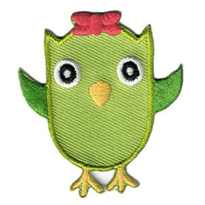 Parches Ropa Parche Bordado Ropa – Exclusivo – Animales – Buho Verde – 4,2 x 5,4 cm. - Moda The Happy Patch