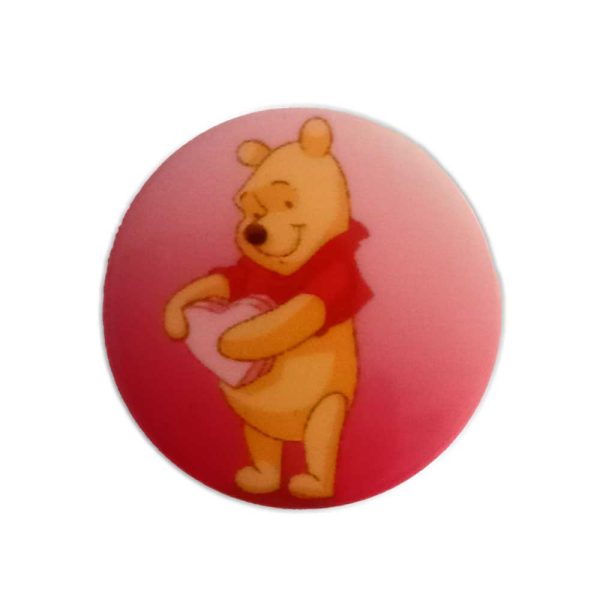 Disney – Animales – Pack de 3 Botones Decorativos – (licencia oficial) – Winnie The Pooh – Corazón – Tierno – 2,1 x 2,1 cm. – Moda The Happy Patch