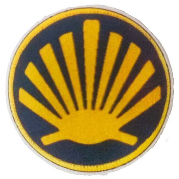 Parches Ropa – Parche Impreso Ropa Serigrafiado – Exclusivo – Camino de Santiago – Concha de Peregrino – Galicia – Compostela – Religión – Xacobeo – Año Santo – 5,6 x 5,6 cm. - Moda The Happy Patch