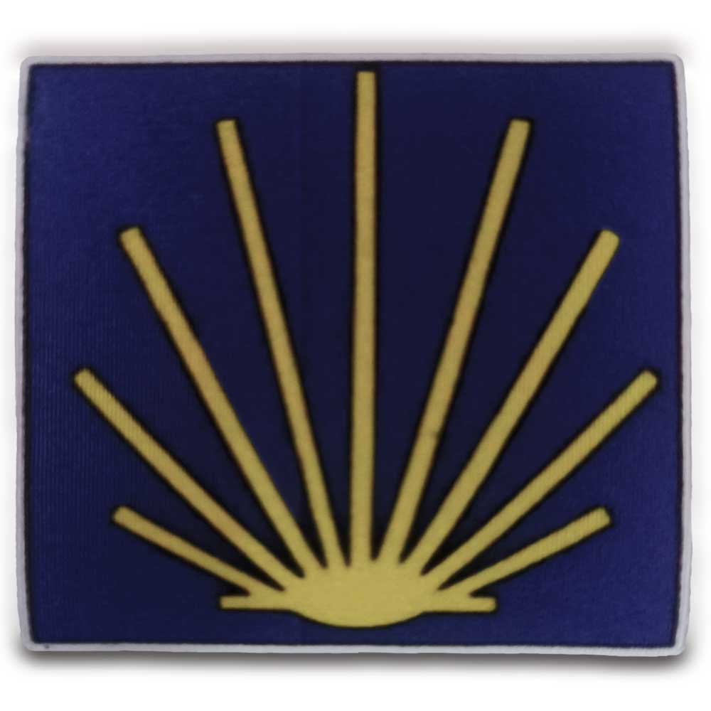 Parches Ropa – Parche Impreso Ropa Serigrafiado – Exclusivo – Camino de Santiago – Concha de Peregrino – Galicia – Compostela – Religión – Xacobeo – Año Santo – 5,5 x 5,5 cm. - Moda The Happy Patch