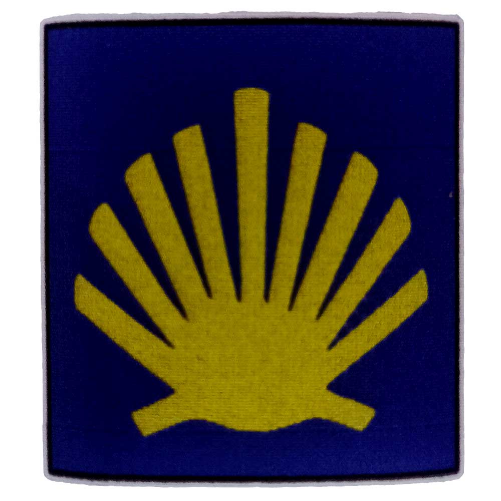 Parches Ropa – Parche Impreso Ropa Serigrafiado – Exclusivo – Camino de Santiago – Concha de Peregrino – Galicia – Compostela – Religión – Xacobeo – Año Santo – 5,5 x 5,5 cm. - Moda The Happy Patch