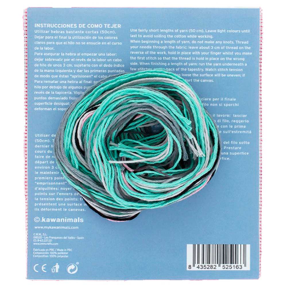 Kit Bordado Medio Punto sobre Cañamazo – (licencia oficial) – Animales – Kawanimals – Gorila – 12,0 x 12,0 cm. - Moda The Happy Patch - Imagen 5