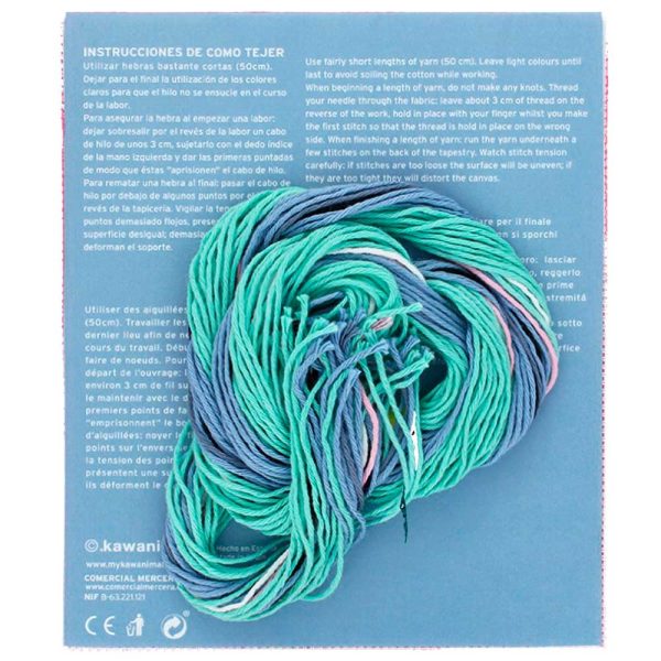 Kit Bordado Medio Punto sobre Cañamazo – (licencia oficial) – Animales – Kawanimals – Ballena – 12,0 x 12,0 cm. - Moda The Happy Patch - Imagen 5