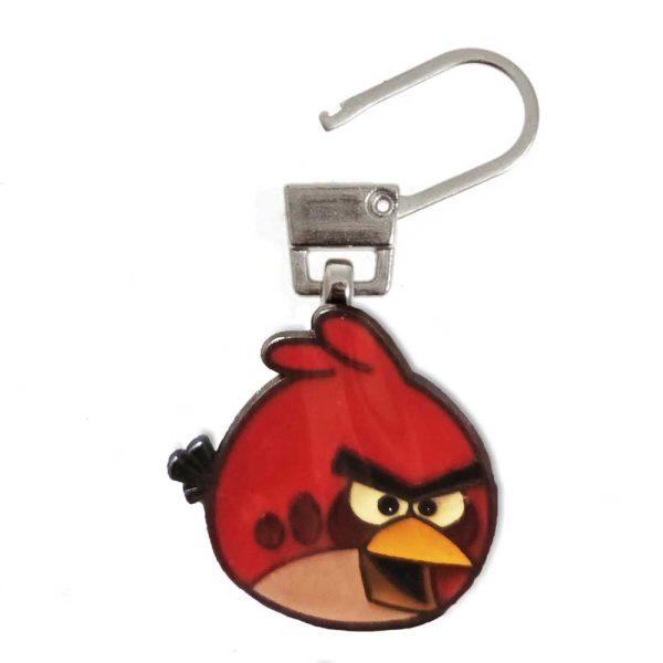Angry Birds – Animales – Tirador Cremallera Metálico – (licencia oficial) – Pájaro Rojo – Rojo – Enfadado – 1,4 x 2,5 cm. – Moda The Happy Patch - Imagen 2