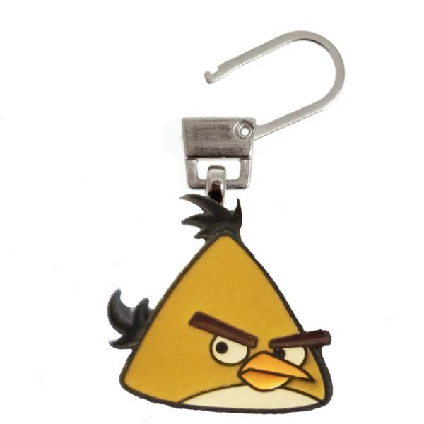 Angry Birds – Animales – Tirador Cremallera Metálico – (licencia oficial) – Pájaro Amarillo – Chuck – Yellow – Enfadado – 2,5 x 2,3 cm. – Moda The Happy Patch - Imagen 2