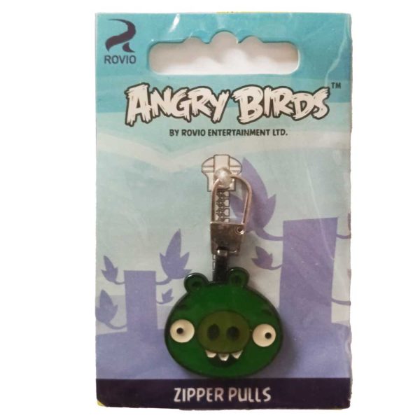 Angry Birds – Animales – Tirador Cremallera Metálico – (licencia oficial) – Cerdo Común – Minion Pig – Feliz – 2,5 x 2,5 cm. – Moda The Happy Patch - Imagen 3