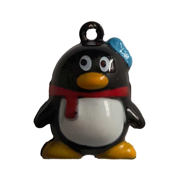 Cascabel Decorativo Metálico – Tamaño Mini – Bell – Animales – Pinguino – Penguin – Música para tu Ropa y Complementos – 2,0 x 2,0 cm. – Moda The Happy Patch