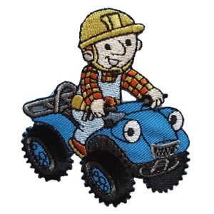 Parches Ropa Bob el Constructor – Parche Bordado Ropa – (licencia oficial) – Bob the Builder – Bob & Scrambler – Cuatriciclo – Maquinaria – Oficios – Trabajos – 6,0 x 7,4 cm. – Moda The Happy Patch