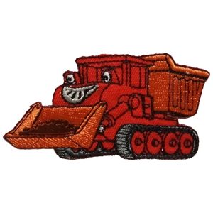 Parches Ropa Bob el Constructor – Parche Bordado Ropa – (licencia oficial) – Bob the Builder – Muck – Camión Oruga Pala Volquete – Maquinaria – Oficios – Trabajos – 7,7 x 4,0 cm. – Moda The Happy Patch