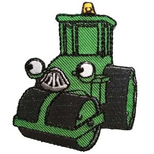 Parches Ropa Bob el Constructor – Parche Bordado Ropa – (licencia oficial) – Bob the Builder – Roley – Apisonadora – Aplanadora – Maquinaria – Oficios – Trabajos – 5,3 x 6,3 cm. – Moda The Happy Patch