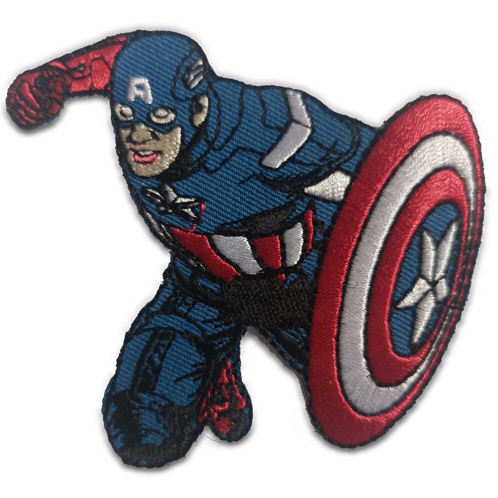 Parches Ropa Marvel – Parche Impreso Ropa – Héroes – (licencia oficial) – The Avengers – Los Vengadores – Capitán América – 8,0 x 7,5 cm. - Moda The Happy Patch