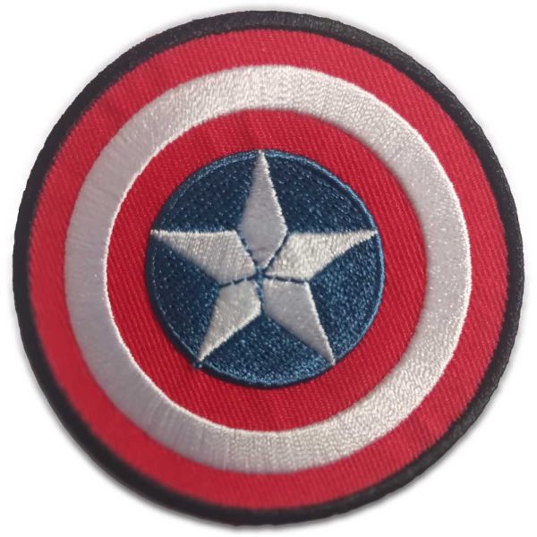 Parches Ropa Marvel – Parche Impreso Ropa – Héroes – (licencia oficial) – The Avengers – Los Vengadores – Capitán América – Logo – Escudo – 7,5 x 7,5 cm. - Moda The Happy Patch