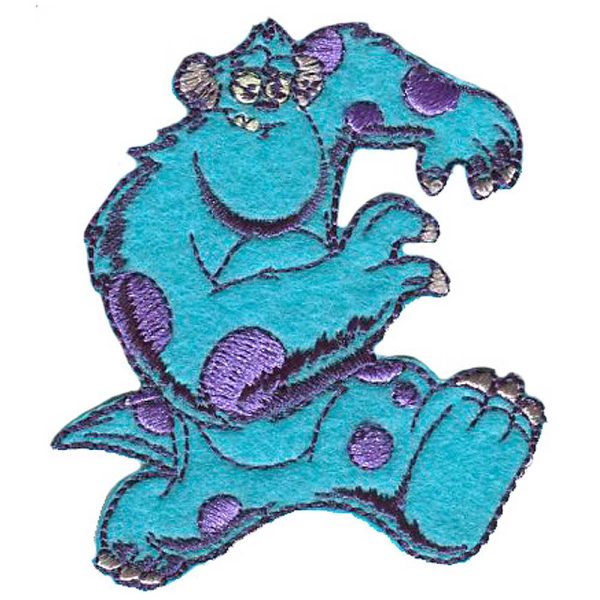 Parches Ropa Disney – Pixar – Parche Bordado Ropa – Aventureros – (licencia oficial) – Monsters University – Monstruos University – Monstruo Azul – James P. Sullivan – Sulley – 5,8 x 6,5 cm. - Moda The Happy Patch