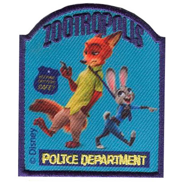 Parches Ropa Disney – Parche Bordado Ropa – Animales – Aventureros – (licencia oficial) – Zootopia – Zootrópolis – Nick Wilde & Judy Hoops – 6,0 x 7,2 cm. - Moda The Happy Patch