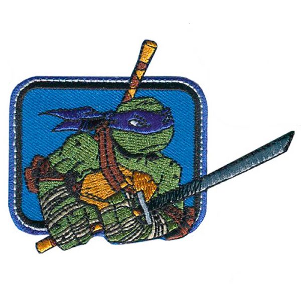 Parches Ropa Tortugas Ninja – Parche Bordado Ropa – Animales – (licencia oficial) – TMNT – Teenage Mutant Ninja Turtles – Las Tortugas Ninja – Leonardo – 8,6 x 6,6 cm. - Moda The Happy Patch