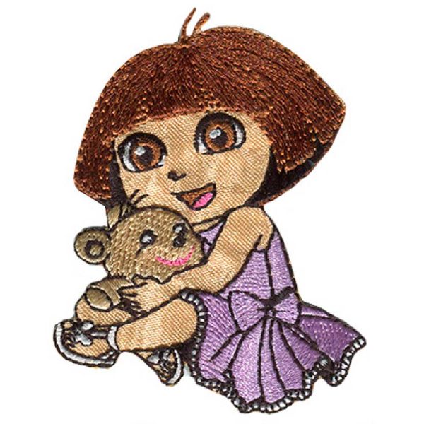 Parches Ropa Dora la Exploradora – Parche Bordado Ropa – Infantil – (licencia oficial) – Dora la Exploradora – Dora – 5,5 x 7,1 cm. - Moda The Happy Patch