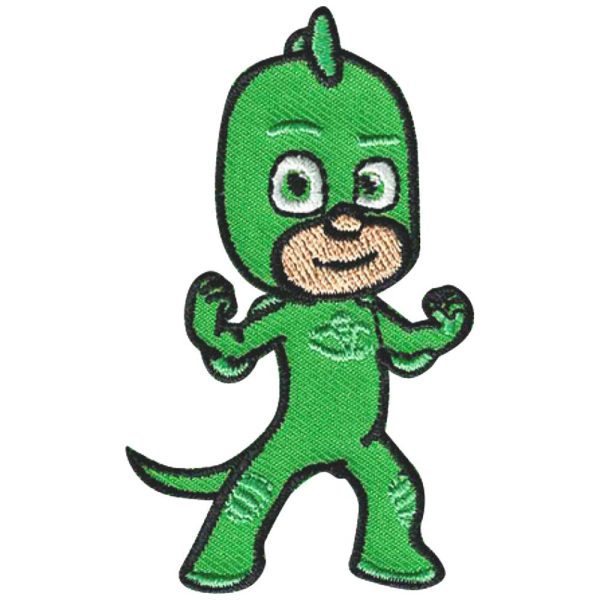 Parches Ropa PJ Mask – Parche Bordado Ropa – (licencia oficial) – PJ Mask – Héroes en Pijamas – Gecko – Gekko – 4,5 x 7,5 cm. – Moda The Happy Patch