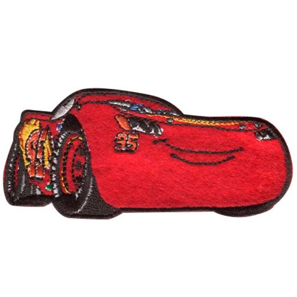 Parches Ropa Disney – Pixar – Vehículos – Transportes – Racers – Carreras – Parche Bordado Ropa – (licencia oficial) – Cars Kachow – Coches – Rayo McQueen – 8,1 x 3,6 cm. - Moda The Happy Patch