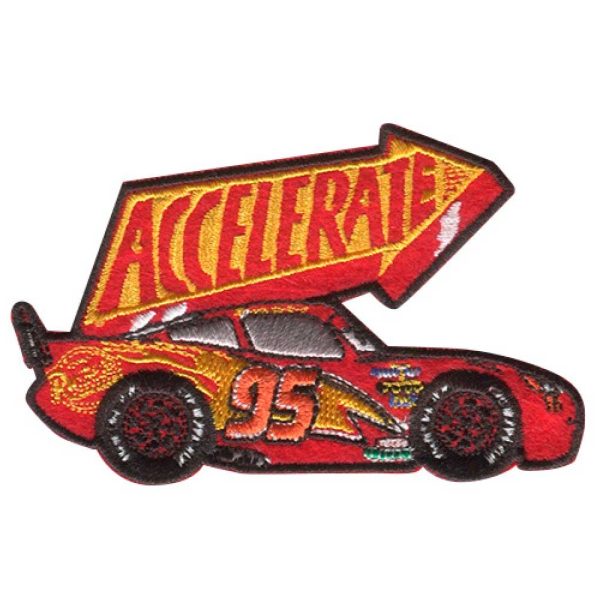 Parches Ropa Disney – Pixar – Vehículos – Transportes – Racers – Carreras – Parche Bordado Ropa – (licencia oficial) – Cars Kachow – Coches – Rayo McQueen – 8,0 x 5,0 cm. - Moda The Happy Patch