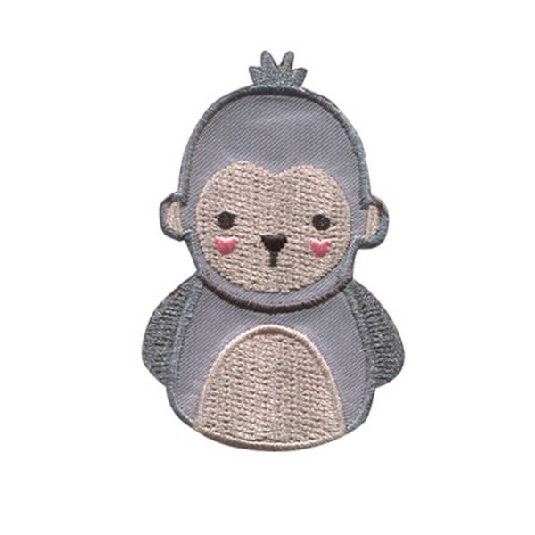 Parches Ropa Kawanimals – Parche Bordado Ropa – (licencia oficial) – Animales – Kawanimals – Gorila – Gorilla – Infantil – 4,0 x 6,0 cm. - Moda The Happy Patch