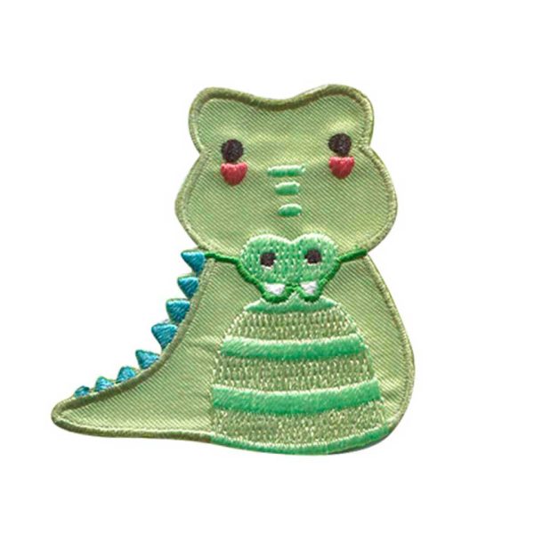 Parches Ropa Kawanimals – Parche Bordado Ropa – Animales – (licencia oficial) – Kawaii – Cocodrilo – Cocodrile – Infantil – 5,6 x 5,7 cm. – Moda The Happy Patch