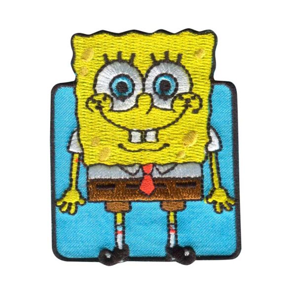 Parches Ropa Bob Esponja – Parche Bordado Ropa – (licencia oficial) – Esponge Bob – Bob – Infantil – Alegría – Fondo de Bikini – 5,1 x 6,7 cm. - Moda The Happy Patch