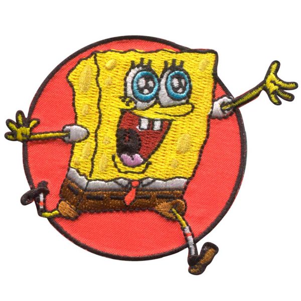 Parches Ropa Bob Esponja – Parche Bordado Ropa – (licencia oficial) – Esponge Bob – Bob – Infantil – Alegría – Fondo de Bikini – 8,1 x 6,5 cm. - Moda The Happy Patch
