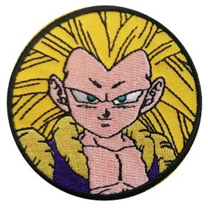 Parches Ropa Dragon Ball Z – Parche Bordado Ropa – Manga – SuperHéroes – (licencia oficial) – Bola de Dragón Z – Gotenks Super Saiyan 3 – Guerreros – Lucha – Aventurer@s – 6,5 x 6,5 cm. - Moda The Happy Patch