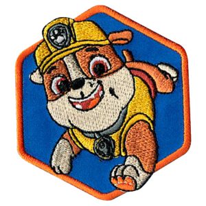 Parches Ropa La Patrulla Canina – Parche Bordado Ropa – (licencia oficial) – Paw Patrol – Rubble – Mascotas – Animales – Perro Bulldog inglés – 6,3 x 6,3 cm. – Moda The Happy Patch
