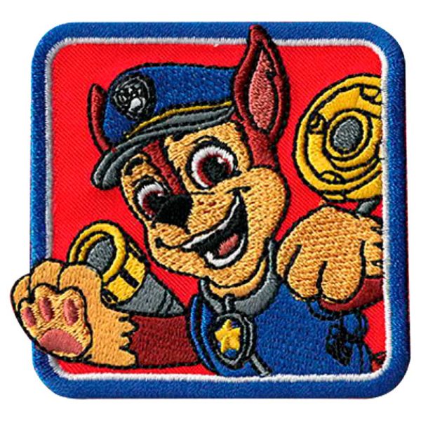 Parches Ropa La Patrulla Canina – Parche Bordado Ropa – (licencia oficial) – Paw Patrol – Chase – Mascotas – Animales – Perro Pastor alemán – 6,1 x 6,1 cm. – Moda The Happy Patch