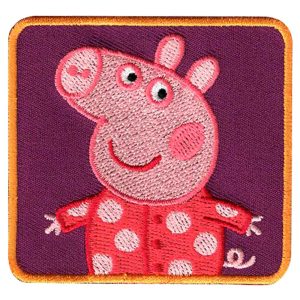 Parches Ropa Peppa Pig – Parche Bordado Ropa – Animales – (licencia oficial) – Peppa Pig – Peppa en Pijama – 6,9 x 6,5 cm. – Moda The Happy Patch