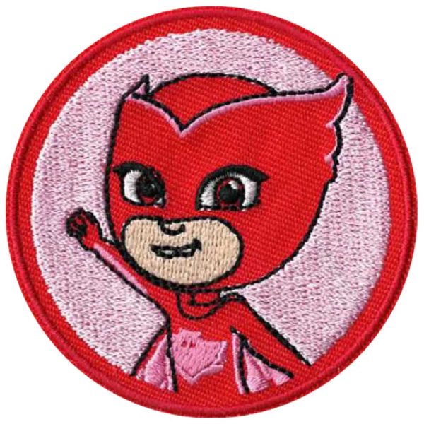Parches Ropa PJ Mask – Parche Bordado Ropa – (licencia oficial) – PJ Mask – Héroes en Pijamas – Owlette – Buhita – 6,3 x 6,3 cm. – Moda The Happy Patch