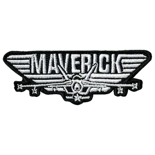 Parches Ropa Top Gun – Parche Bordado Ropa – (licencia oficial) – Top Gun Maverick – Emblema – Aviones – Guerrer@s – Aventurer@s – 7,4 x 2,8 cm. – Moda The Happy Patch