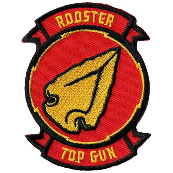 Parches Ropa Top Gun – Parche Bordado Ropa – (licencia oficial) – Top Gun Maverick – Rooster – Bradley Bradshaw – Emblema – Aviones – Guerrer@s – Aventurer@s – 6,0 x 7,9 cm. – Moda The Happy Patch