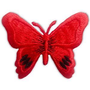 Parches Ropa – Parche Bordado Ropa – Exclusivo – Animales – Butterfly – Mariposa – Rojo & Negro – 5,2 x 4,1 cm. - Moda The Happy Patch