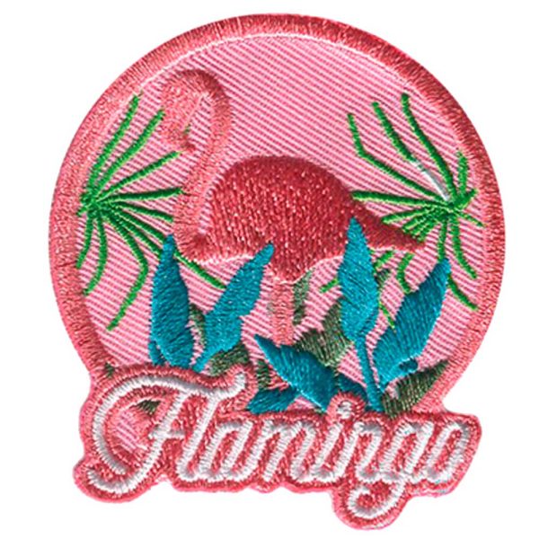 Parches Ropa – Parche Bordado Ropa – Exclusivo – Animales – Ciudades – Geografía – Lugares – Verano – Flamingo – Flamenco – Playa – 5,3 x 6,1 cm. - Moda The Happy Patch