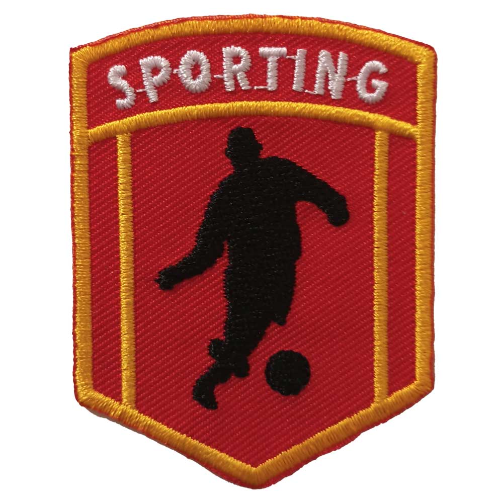 Parches Ropa – Parche Bordado Ropa – Exclusivo – Balón Deporte – Pelota – Fútbol – Escudo – Sporting – Team – Equipo – Jugador – 4,5 x 6,1 cm. – Moda The Happy Patch