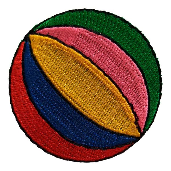 Parches Ropa – Parche Bordado Ropa – Exclusivo – Balón – Pelota de Playa – Multicolor – Infantil – Juego – 5,0 x 5,0 cm. – Moda The Happy Patch
