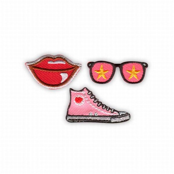 Parches Ropa Pack – (3 Parches Bordados Ropa) – Exclusivos – Chica – 3 cm. - Moda The Happy Patch