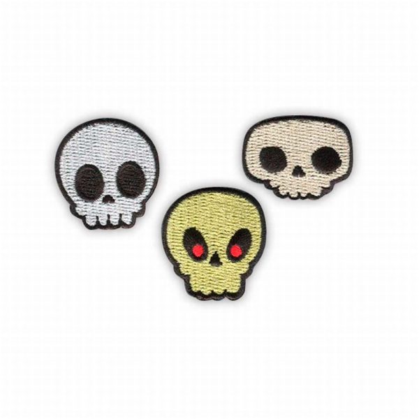Parches Ropa Pack – (3 Parches Bordados Ropa) – Exclusivos – Calaveras – 3 cm. - Moda The Happy Patch