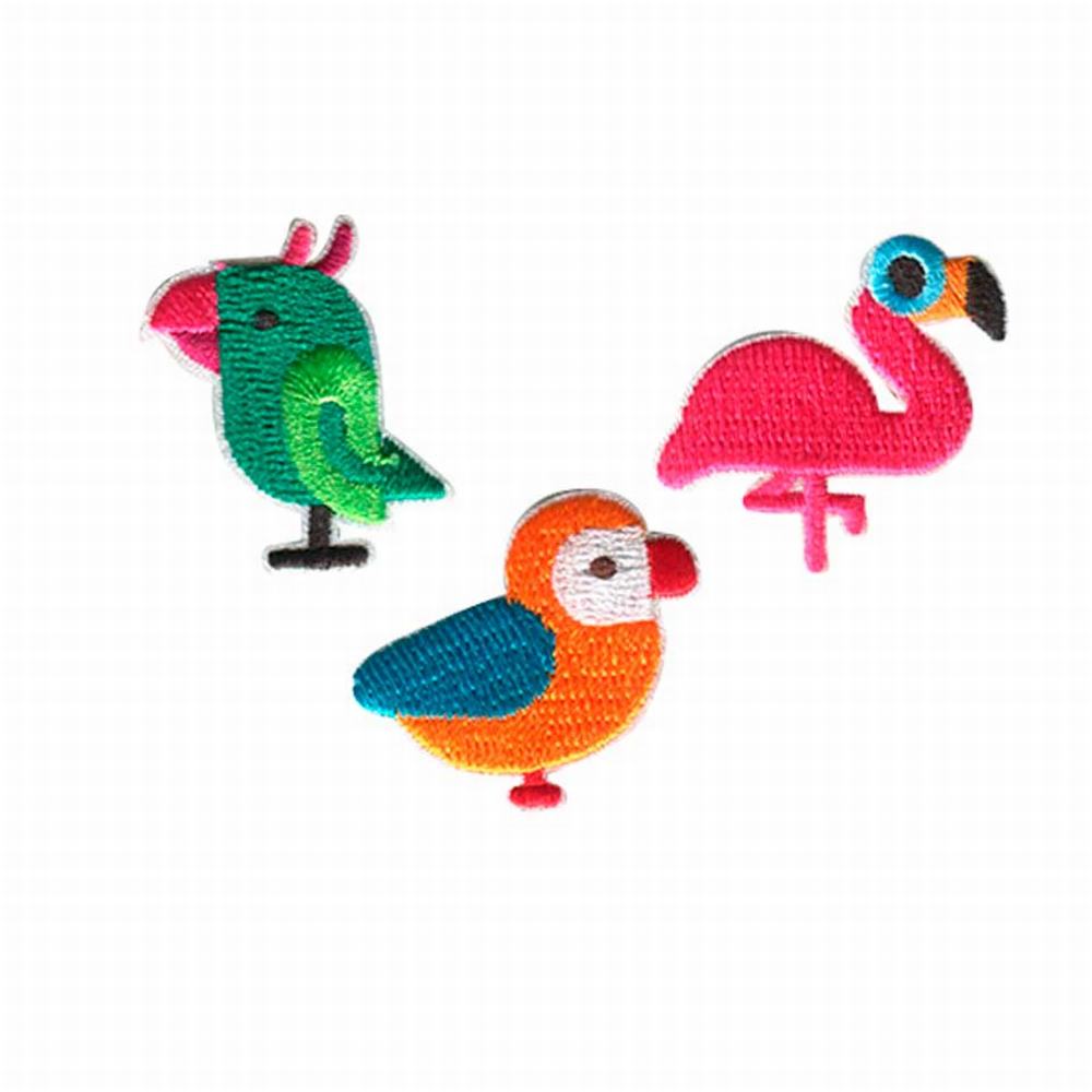 Parches Ropa Pack – (3 Parches Bordados Ropa) – Exclusivos – Pájaros – 3 cm. - Moda The Happy Patch