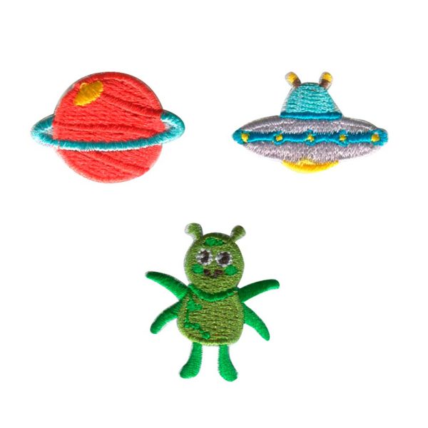 Parches Ropa Pack – (3 Parches Bordados Ropa) – Exclusivos – Galácticos – 3 cm. - Moda The Happy Patch