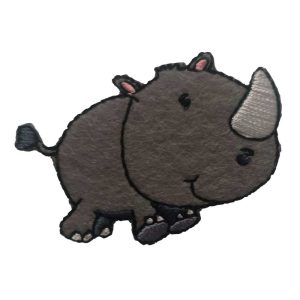 Parches Ropa – Parche Bordado Ropa – Exclusivo – Animales – Rinoceronte – 5,1 x 3,2 cm. – Moda The Happy Patch