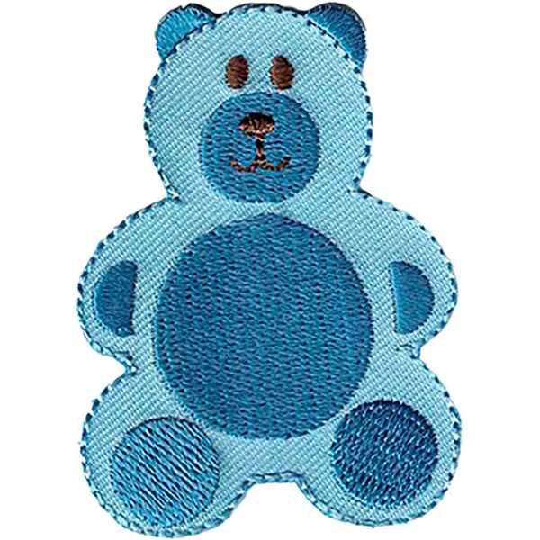 Parches Ropa – Parche Bordado Ropa – Exclusivo – Animales – Juguetes – Baby – Bebé – Oso Azul – 6,0 x 6,5 cm. - Moda The Happy Patch