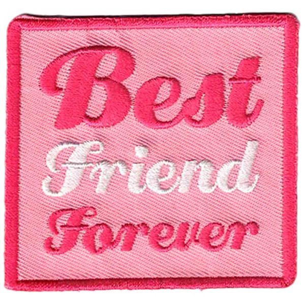 Parches Ropa – Parche Bordado Ropa – Exclusivo – Texto – Concepto – Sentimientos – Amigos – Amistad – Best Friend Forever – Mejor Amigo Siempre – 6,0 x 5,5 cm. - Moda The Happy Patch