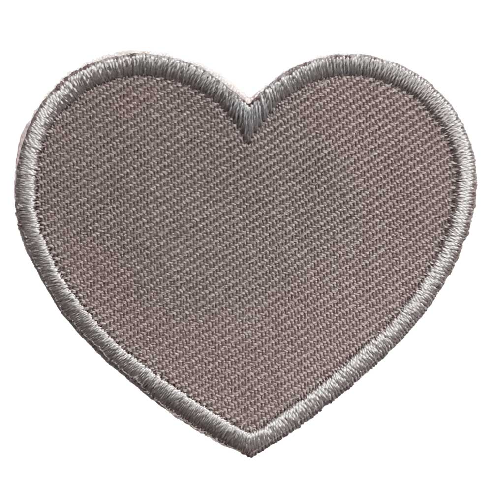 Parches Ropa – Parche Bordado Ropa – Exclusivo – Símbolo – Sentimientos – Heart – Corazón Gris Perla – Love – Amor – 5,2 x 4,6 cm. – Moda The Happy Patch